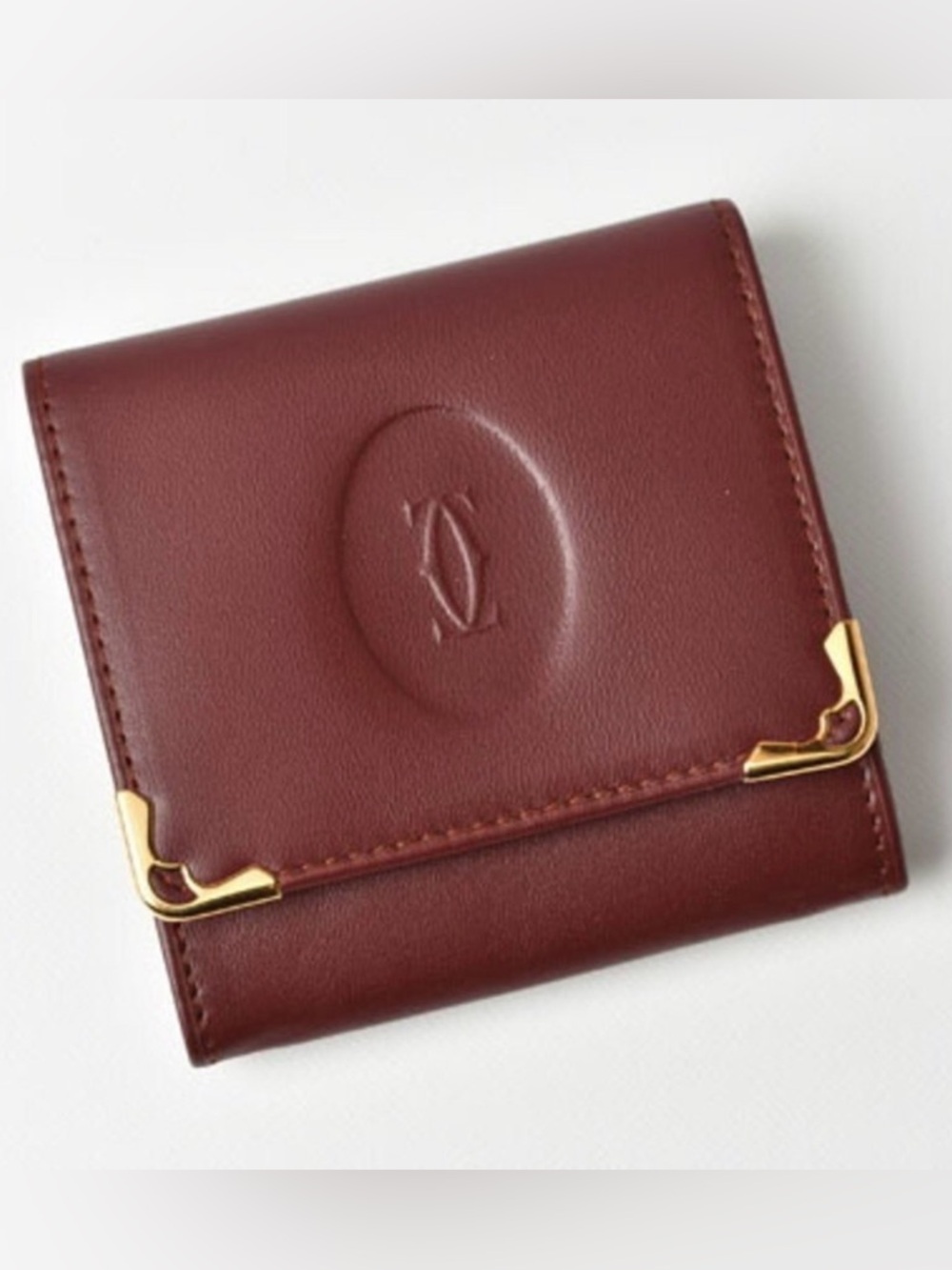 Cartier coin case square purse / wallet Must de Bordeaux 73184184 - Picture 2 of 16
